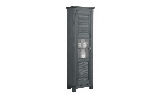 Шкаф для посуды 10 Рауна из массива сосны (графит)